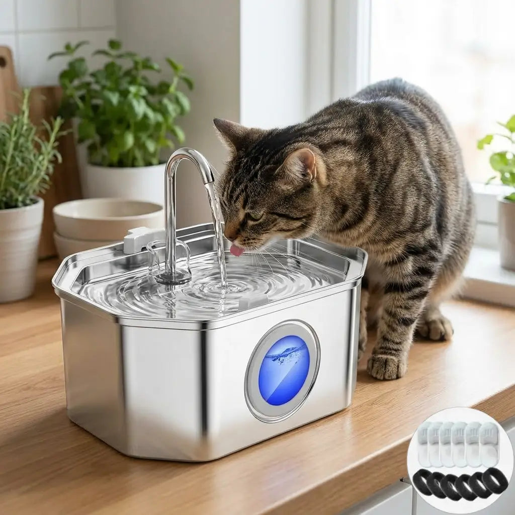 Automatic Cat Water Fountain Stainless Steel 3.2L