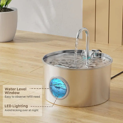 Stainless Steel Automatic Cat Water Fountain Ultra Quiet