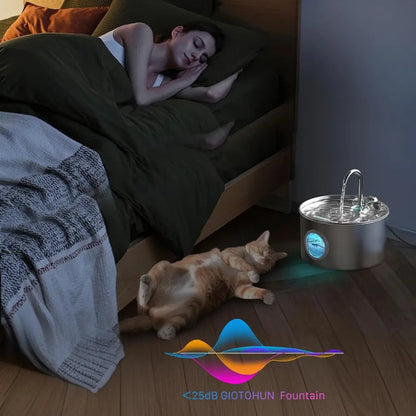 Stainless Steel Automatic Cat Water Fountain Ultra Quiet