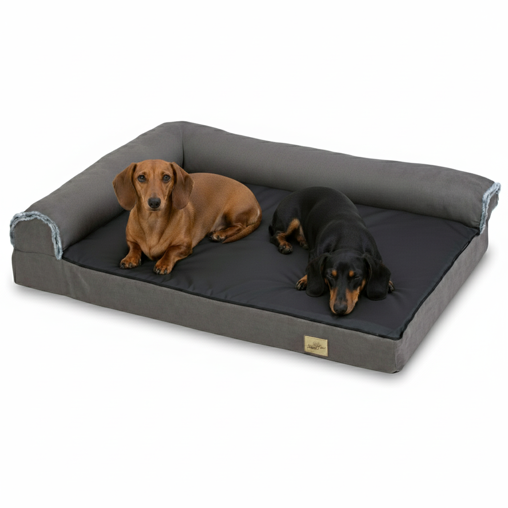 XL Orthopedic Memory Foam Dog Bed for Large Dogs with L-Shaped Bolster 0