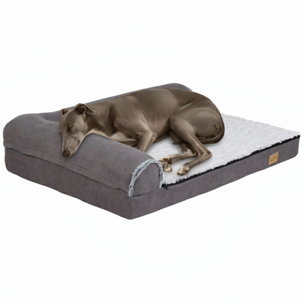XL Orthopedic Memory Foam Dog Bed for Large Dogs with L-Shaped Bolster 2