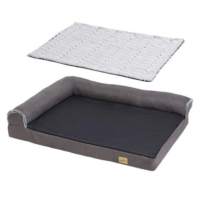 XL Orthopedic Memory Foam Dog Bed for Large Dogs with L-Shaped Bolster 3