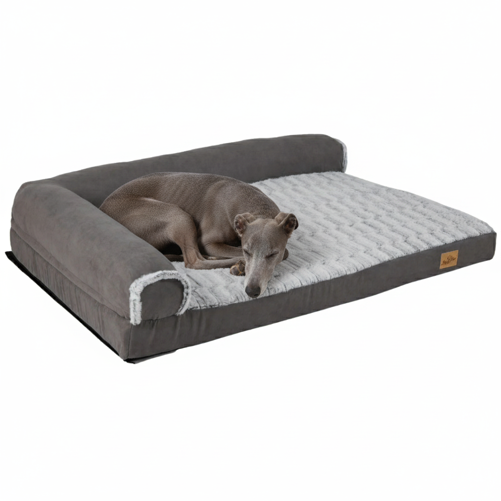 XL Orthopedic Memory Foam Dog Bed for Large Dogs with L-Shaped Bolster 6