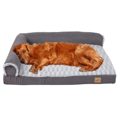 XL Orthopedic Memory Foam Dog Bed for Large Dogs with L-Shaped Bolster 7