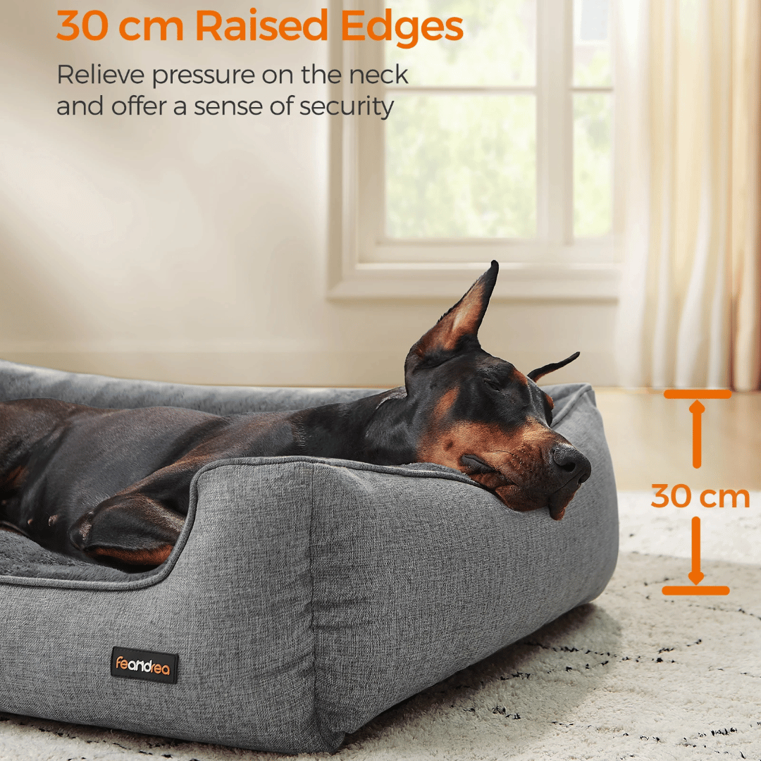 XXL Dog Bed with Supportive Raised Edges & Washable Cover for Large Dogs 4