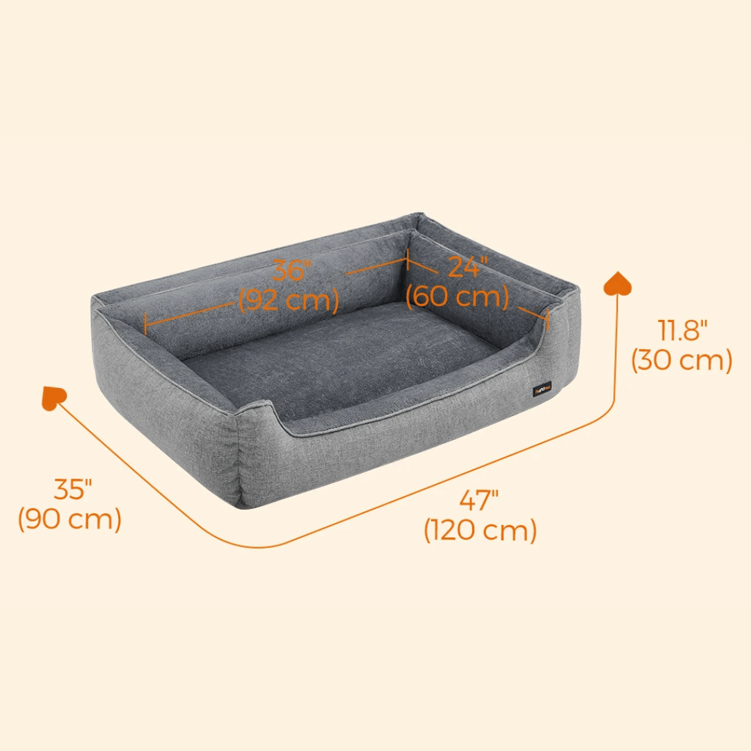 XXL Dog Bed with Supportive Raised Edges & Washable Cover for Large Dogs 6
