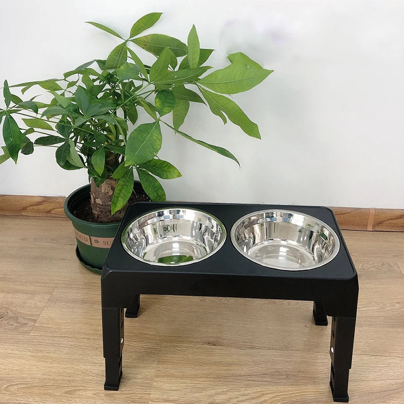 Stainless Steel Elevated Dog Feeder With Bowls