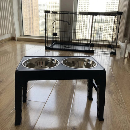 Stainless Steel Elevated Dog Feeder With Bowls