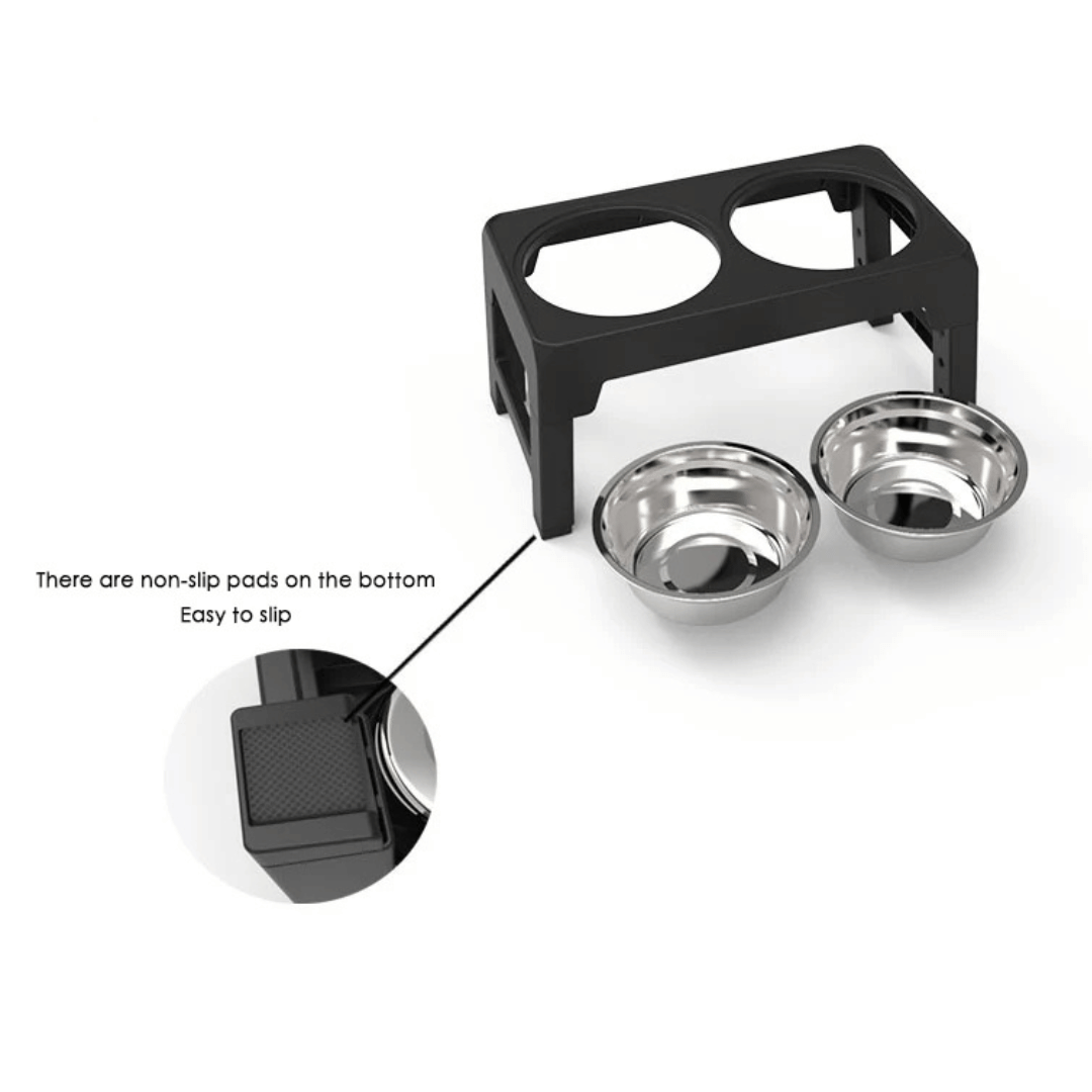 Stainless Steel Elevated Dog Feeder With Bowls