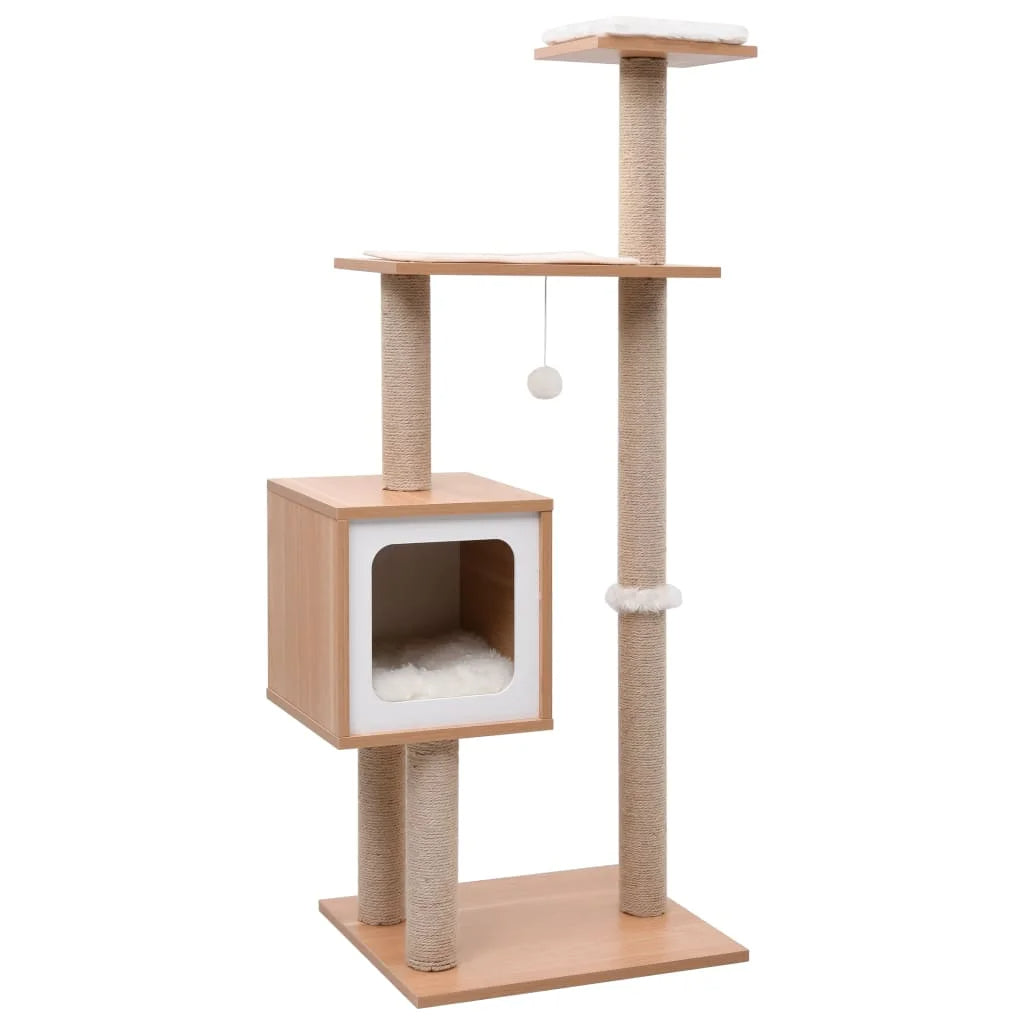 Cat Tower 4ft Wood House Scratching Post - Pupporia