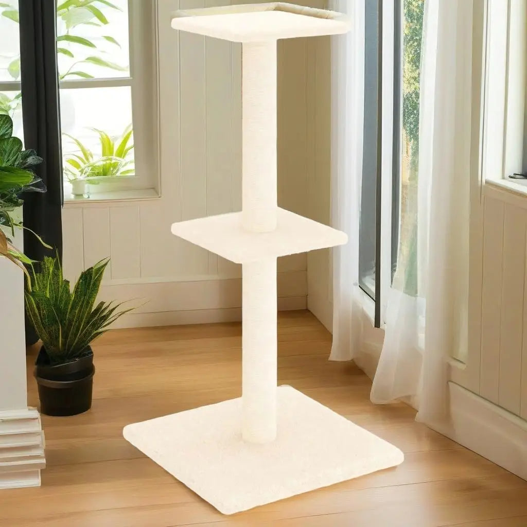 Cat Tower Scratcher 2 Shelf Neutral Color