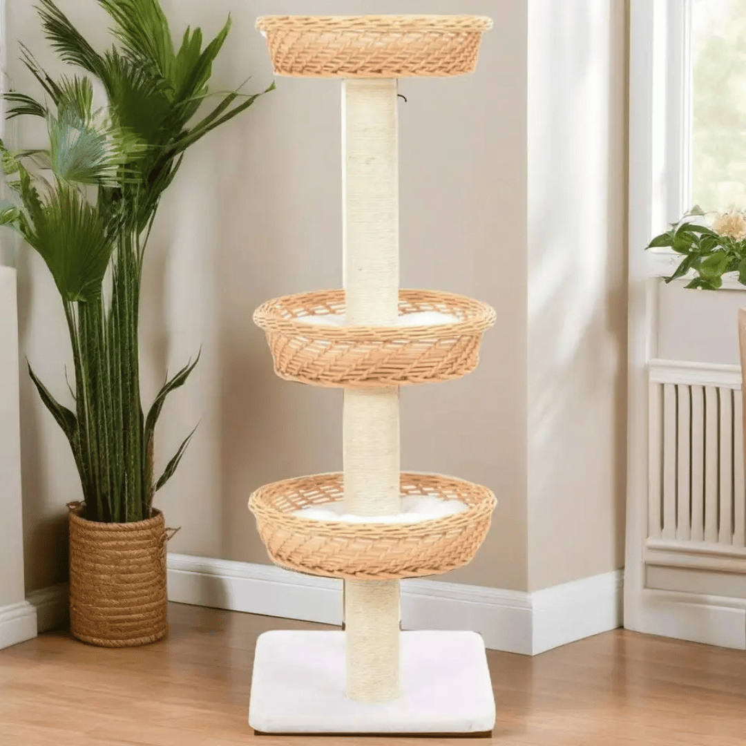 Cat Tower Natural Perches Rope Scratching Post - Pupporia