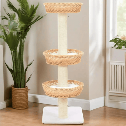 Cat Tower Natural Perches Rope Scratching Post - Pupporia