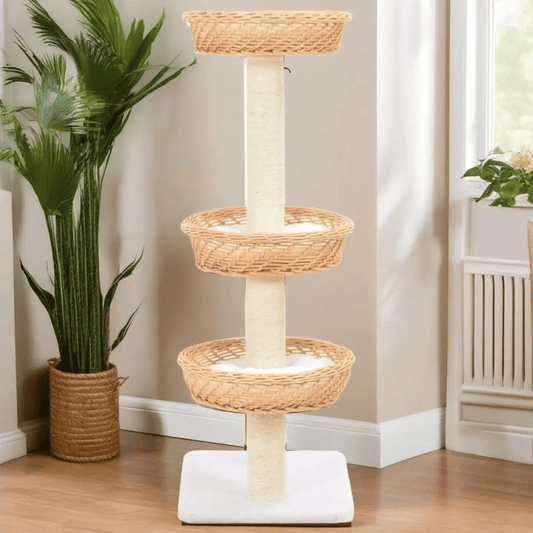 Cat Tower Natural Perches Rope Scratching Post - Pupporia