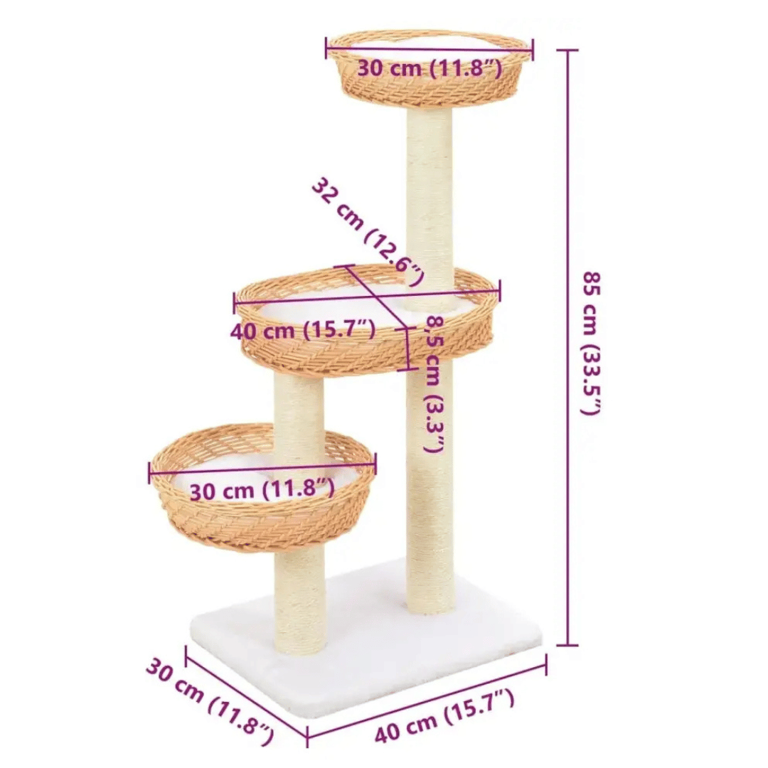 Cat Tower Natural Perches Rope Scratching Post