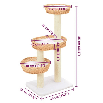 Cat Tower Natural Perches Rope Scratching Post