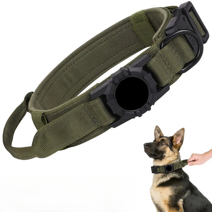 Tactical Dog Collar AirTag Holder Durable Nylon