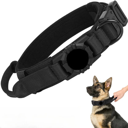 Tactical Dog Collar AirTag Holder Durable Nylon