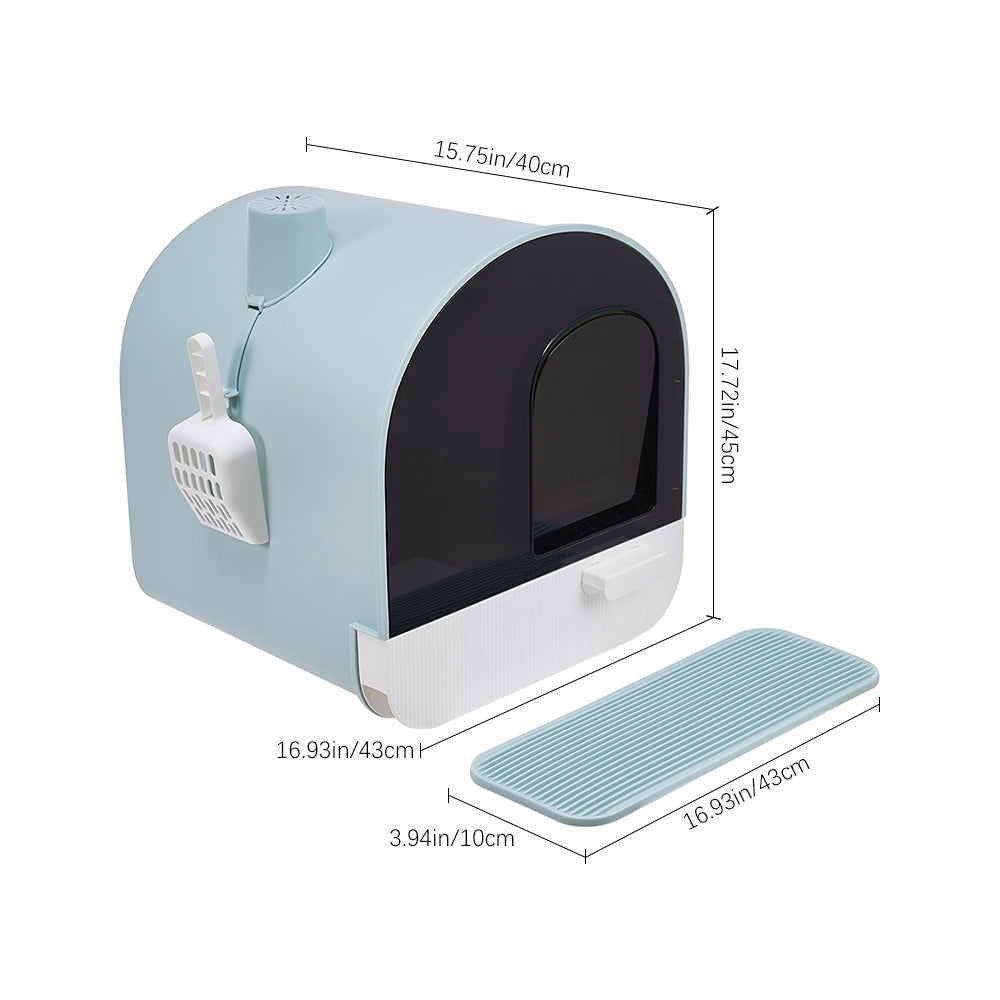 Cat Litter Box Removable Tray Scoop Included