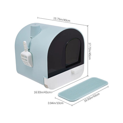 Cat Litter Box Removable Tray Scoop Included