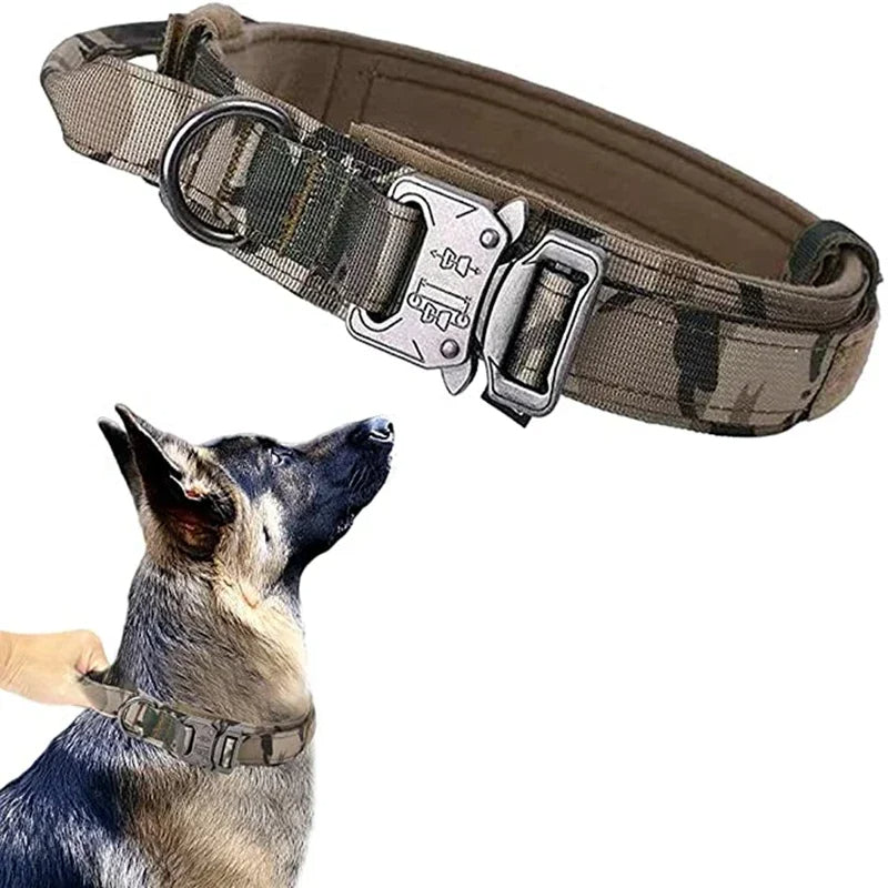Tactical Dog Collar Durable Nylon Large Breed