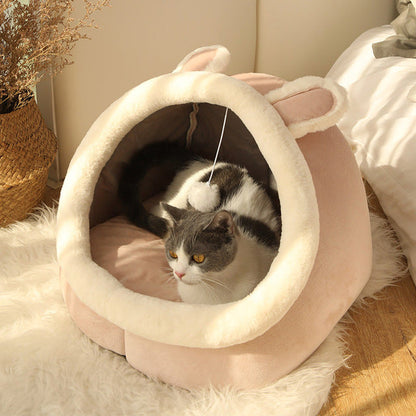 Cat Covered Sleeping Bed