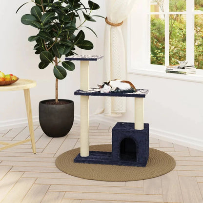 Cat Tower Hideaway Scratching Post Grey - Pupporia