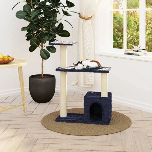 Cat Tower Hideaway Scratching Post Grey - Pupporia