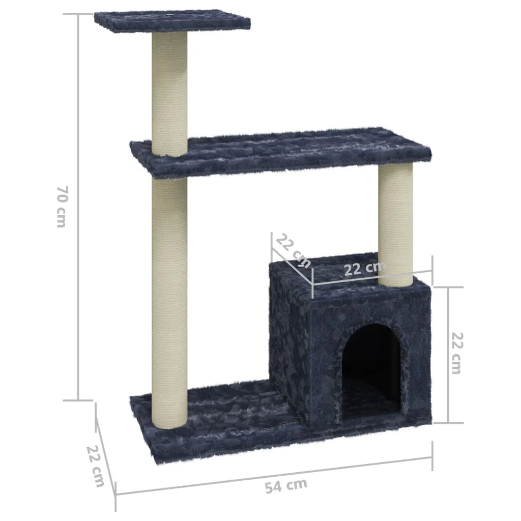 Cat Tower Hideaway Scratching Post Grey