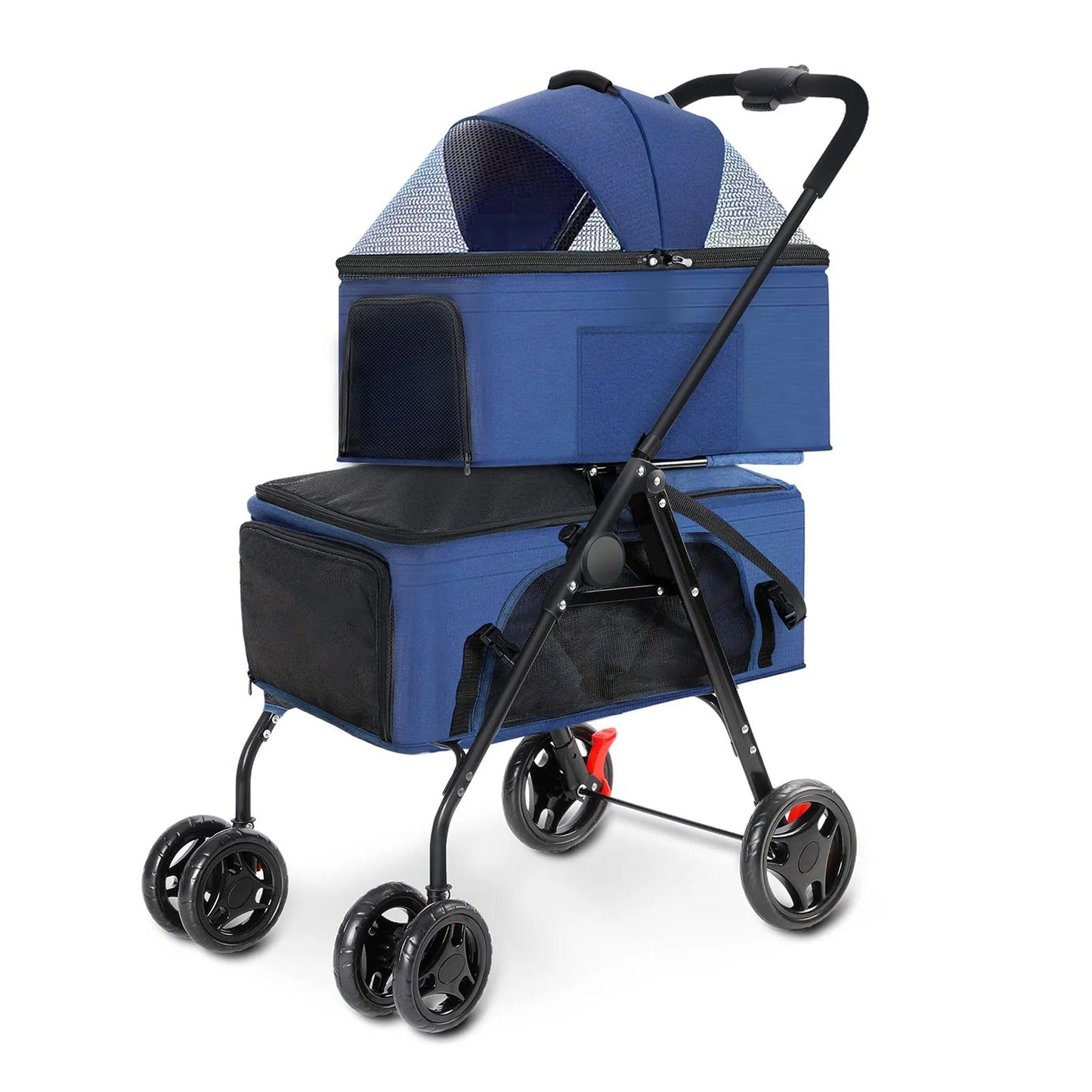 Dual Pet Collapsible Stroller For Dogs Cats - Pupporia