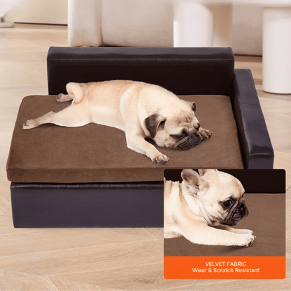 Faux Leather Dog Bed Storage Ottoman