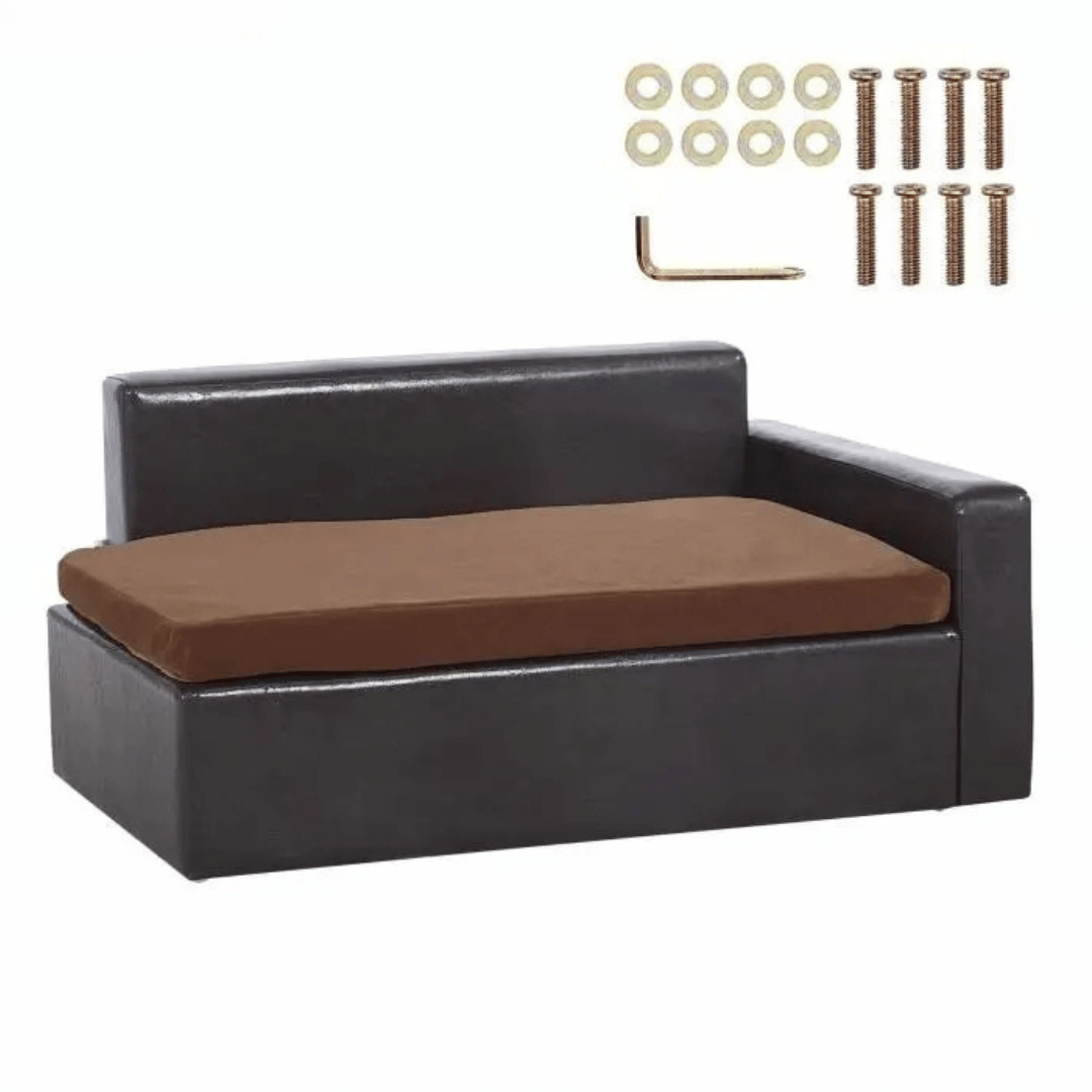 Faux Leather Dog Bed Storage Ottoman