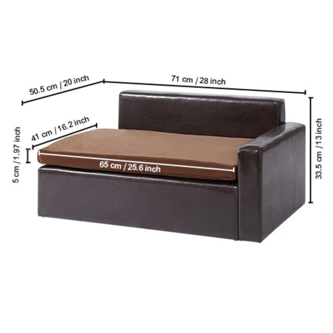 Faux Leather Dog Bed Storage Ottoman