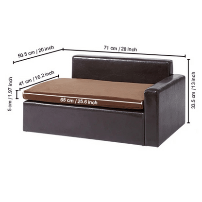 Faux Leather Dog Bed Storage Ottoman
