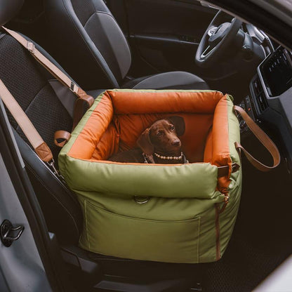 Pet Car Booster Seat Waterproof Faux Leather Small Medium Dogs
