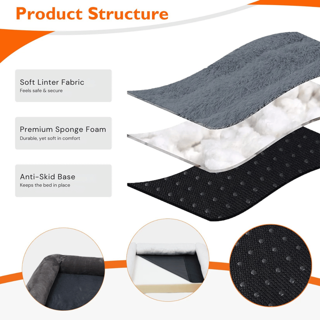 Plush Dog Bed Waterproof Pet Mattress Large