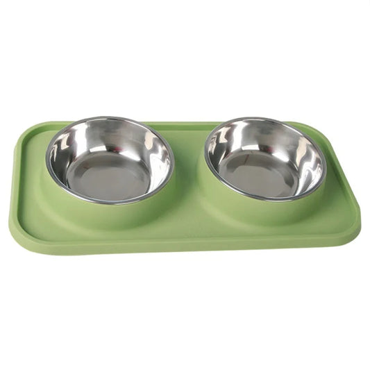 Stainless Steel Pet Food Bowls Non Slip Tray - Pupporia
