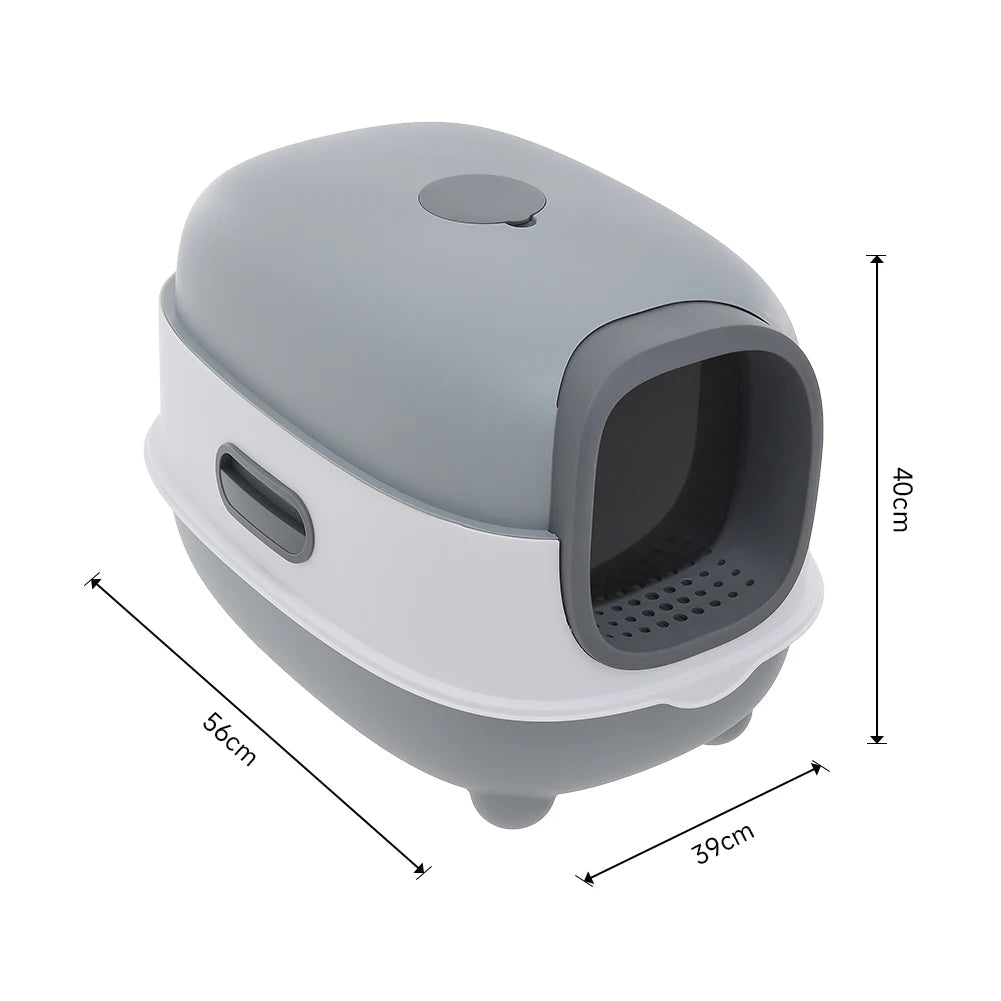 Large Cat Litter Box Covered UV Sanitizer Anti Slip Base