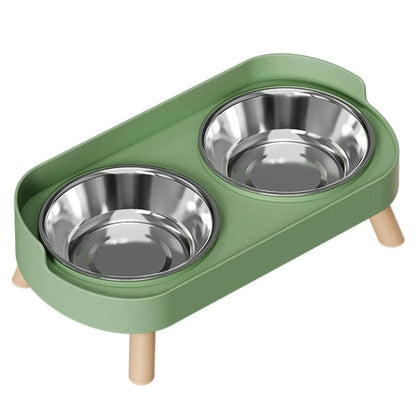 Stainless Steel Elevated Double Dog Bowls - Pupporia