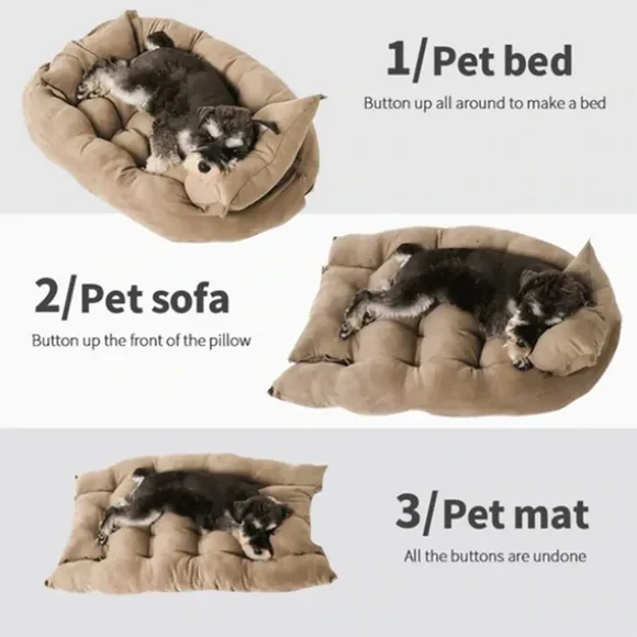 PawLounge™ – Luxury 3-in-1 Convertible Dog Bed Sofa