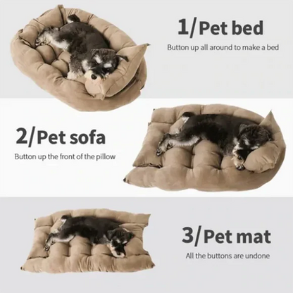 PawLounge™ – Luxury 3-in-1 Convertible Dog Bed Sofa
