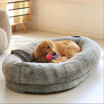 Plush Dog Bed for Large Breeds and Owners