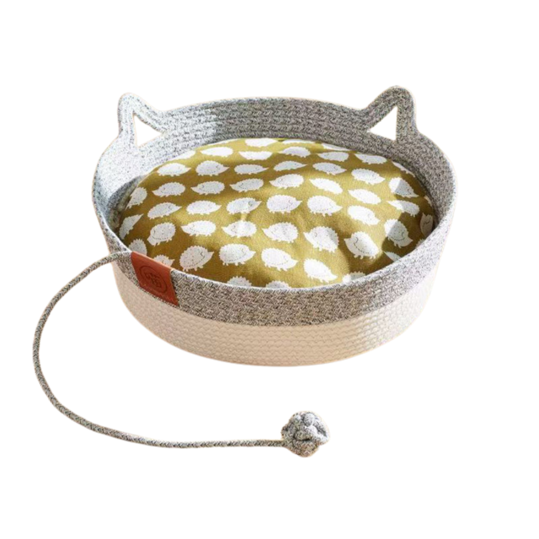 Woven Cat Bed Basket Natural Fiber