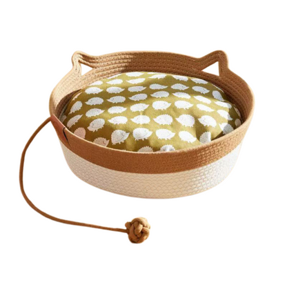 Woven Cat Bed Basket Natural Fiber