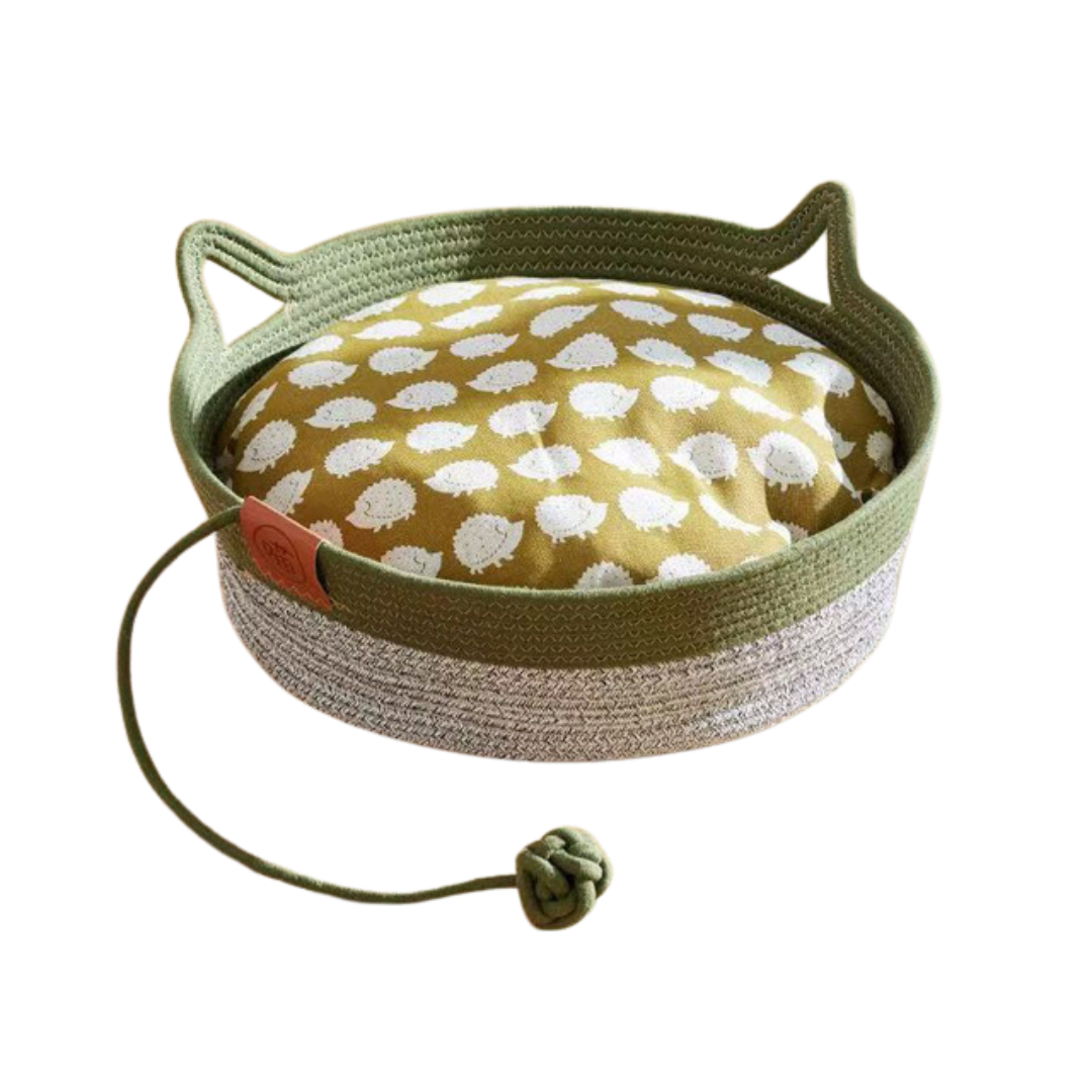 Woven Cat Bed Basket Natural Fiber