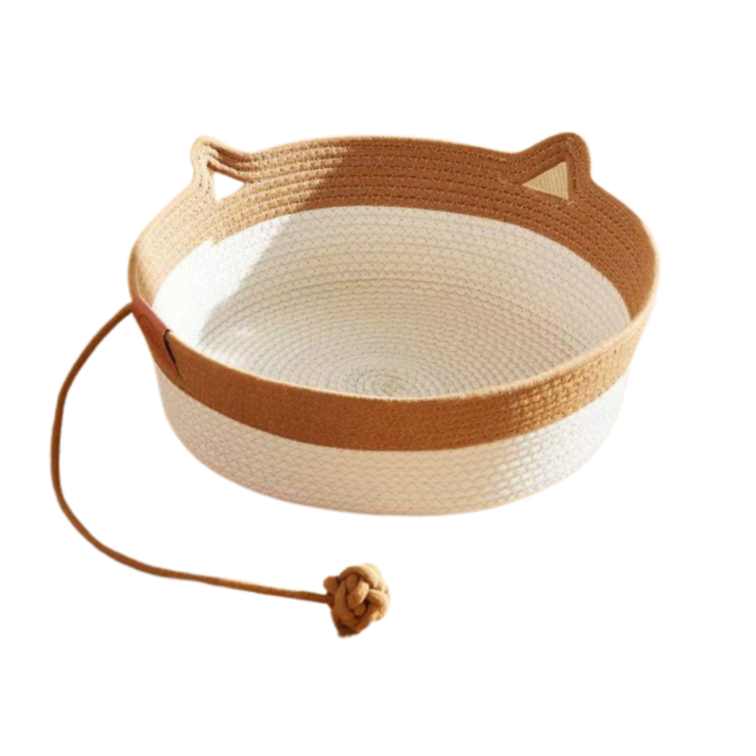 Woven Cat Bed Basket Natural Fiber