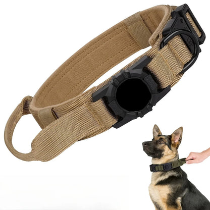 Tactical Dog Collar AirTag Holder Durable Nylon