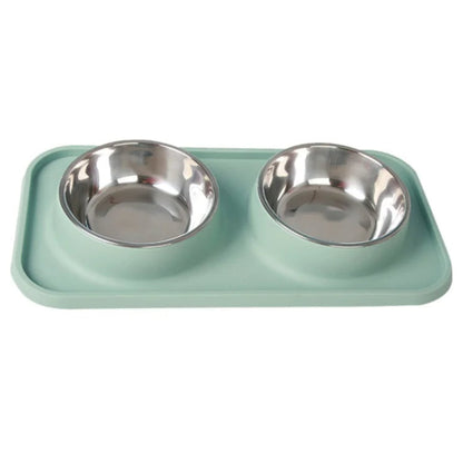 Stainless Steel Pet Food Bowls Non Slip Tray