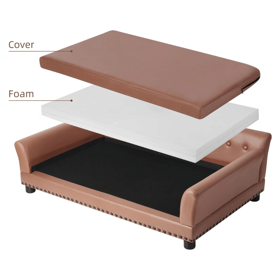 Orthopedic Pet Sofa Fake Leather Large Dogs