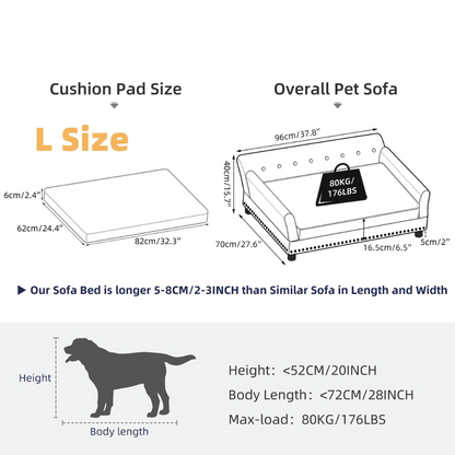 Orthopedic Pet Sofa Fake Leather Large Dogs